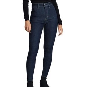 Everlane The Way High Clean Front Dark Indigo Blue Stretch Skinny Jeans Size 26